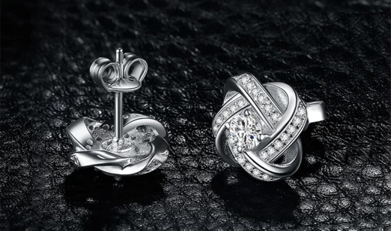 Cubic Zirconia Stud Earrings 925 Sterling Silver as Gifts for Your Lover