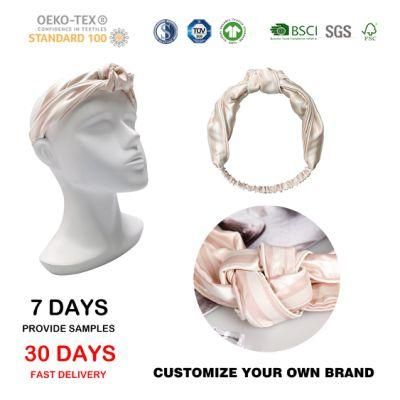 High Quality Mulberry Silk Turban Headband with Fashionable Printed Pattern