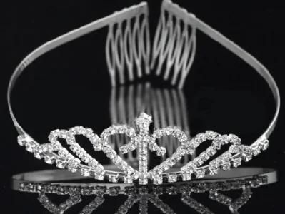Luxury Made in China Manufacturer Decorative Crown Tiara Fashion Style High Quality with Pearl and Rhinestones Tiara Crystal Crown for Bride