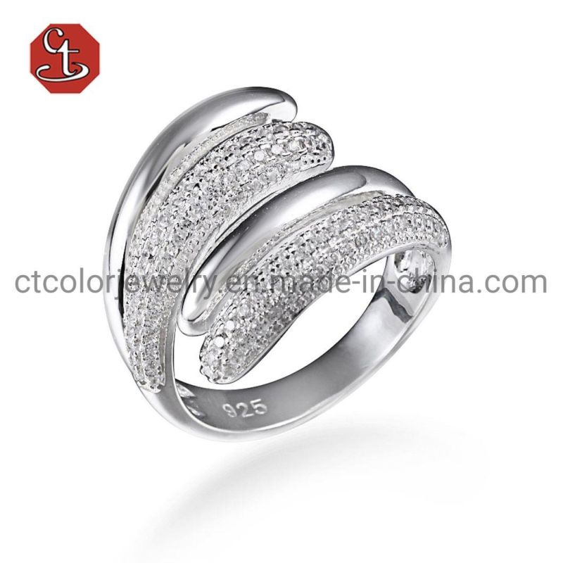 Trendy 925 Sterling Silver Jewelry Chain Rings for Women