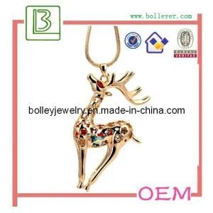 Christmas Reindeer Golden Necklace