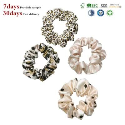 Hot Selling Silk Scrunchies with Fashionable Printed Pattern
