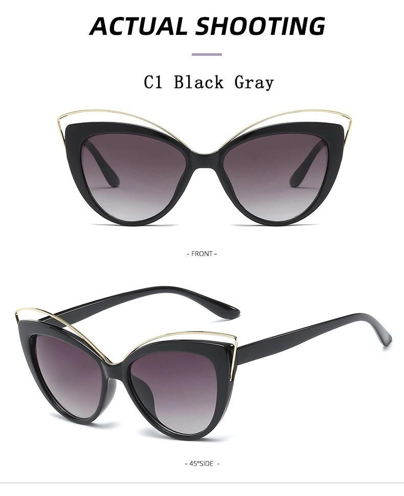 China Hot New Women Sunglass Fashion Sunglasses UV400 Protective Retro Cat Eye Sunglasses 2022 Fashion Retro Sunglasses