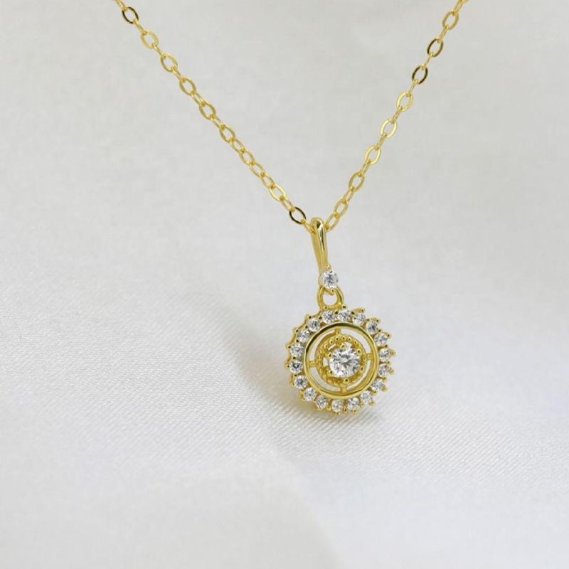 925 Sterling Silver Vintage Sun Flower Pendant Necklace Women Fashion Wedding Party Fashion Jewelry