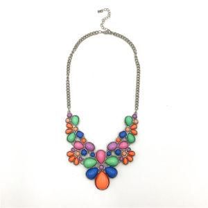 Multi Color Flower Statement Necklace