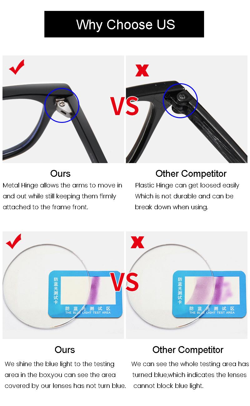 2022 Ready Stock Spring Hinge Blue Light Blocking Eyeglasses Cat Eye Women Glasses with Prescription Tr90 Glasses Dropshipping