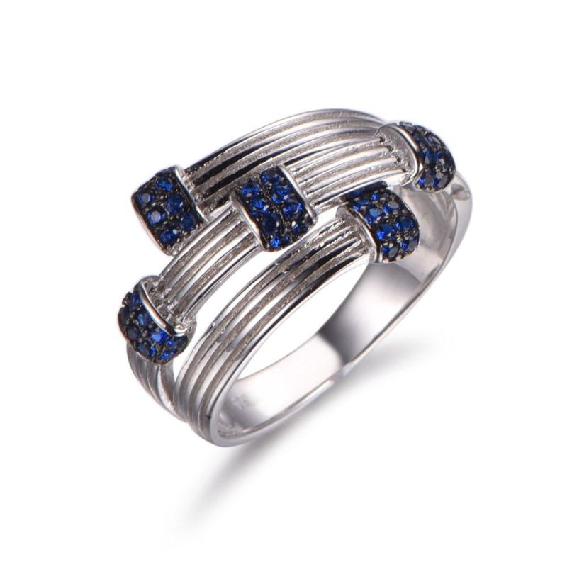 New Design 925 Silver with CZ Line Style Ring