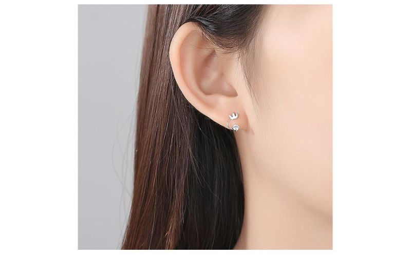 Geometry Jewelry Rhinestone Alloy Golden Vintage Earring Studs for Lady