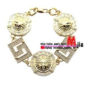 New Celebrity Style Medusa Piece 9&quot; Link Chain Hip Hop Bracelet (XB309)