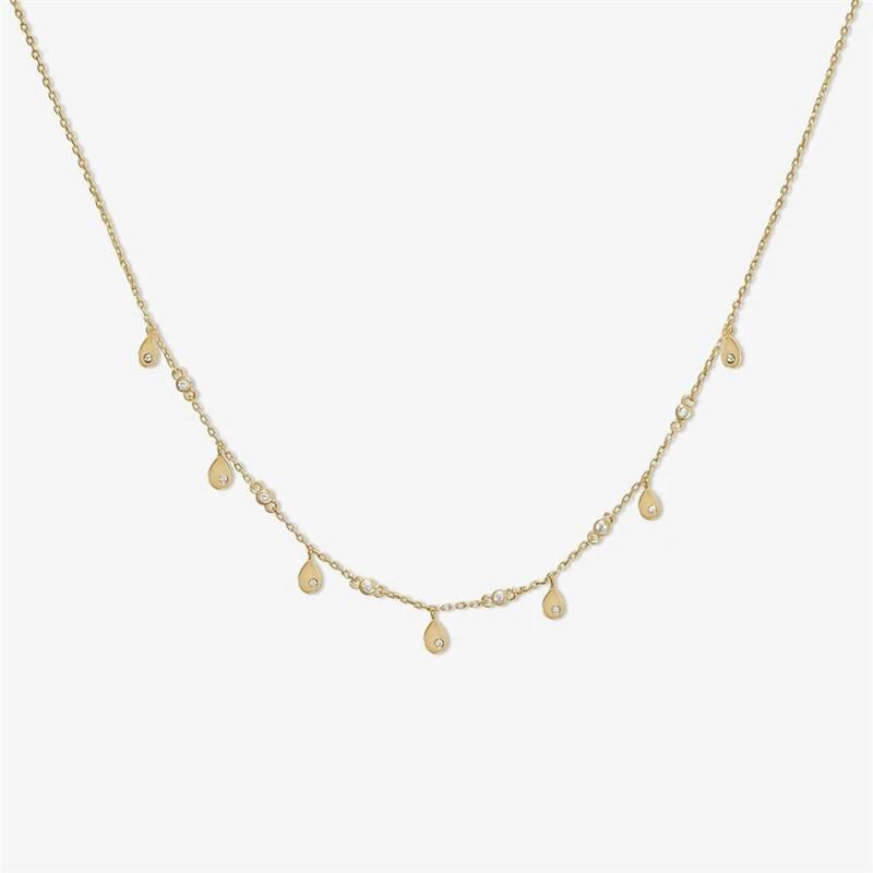 Fashion Dainty Mini Water Drop Shape Droplet Pendant Necklace for Women