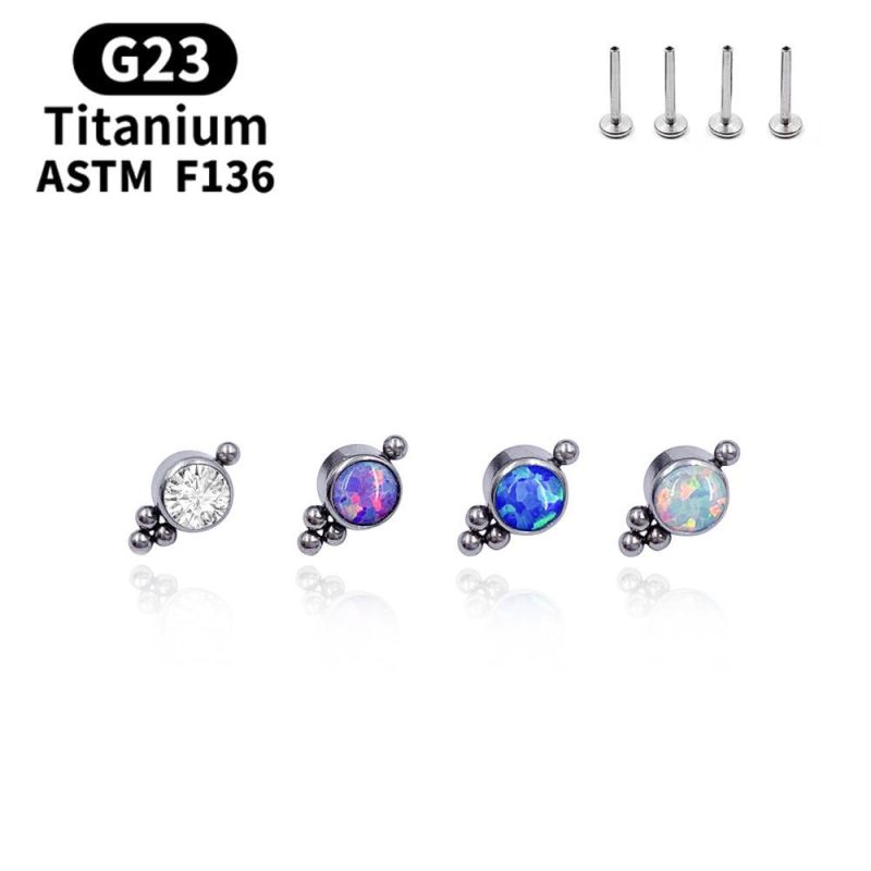 ASTM F136 Titanium Internally Threaded Labret Earring Pin Lip Pin Body Jewelry Piercing