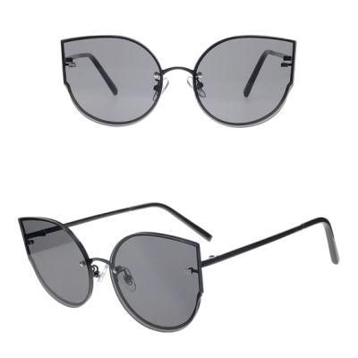 Oversize Cat Eye Frameless Fashion Metal Sunglasses