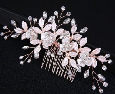 Bridal Flower Crystal Elegant Hair Comb Jewelry. Wedding Crystal Hair Comb. Hair Vines Jewelry