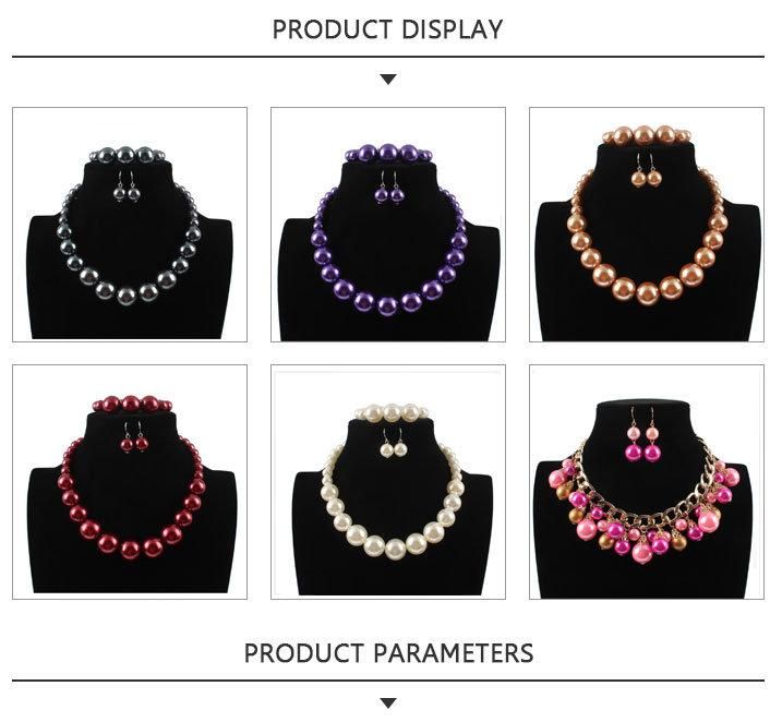 2020 Most Popular Fashion Pink Bead Necklace Jewelry Set