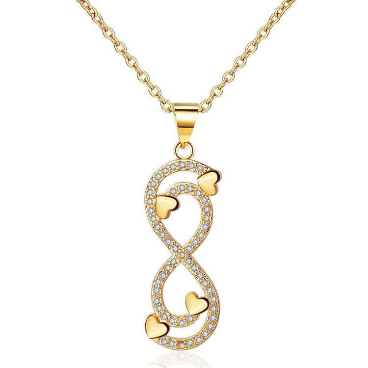 2020 Fashion Zircon 18K Chian Gold Plated Pendant Necklace Jewelry for Woman