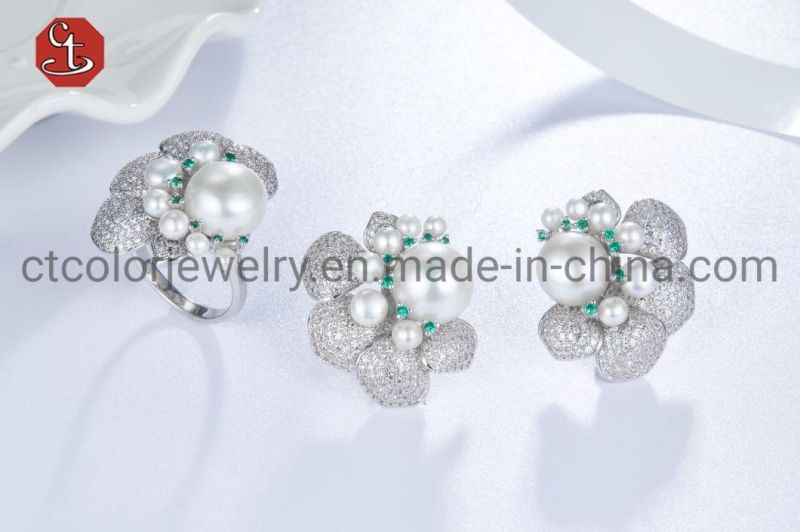 Fashion Jewelry 925 Sterling Silver Natural Fresh Water Pearls Rings Jewelry for women
