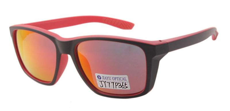 Quality Unique Mirror Color Lenses Polarized Men Women Plastic Sunglasses