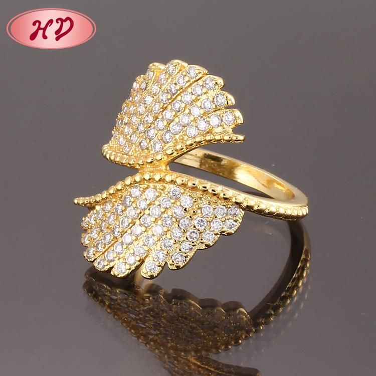 Women Fashion 18K Gold Plated Stainless Steel Silver Engagement Finger Wedding Rings Jewelry Design