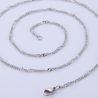 Fashion Jewelry Stainless Steel Necklace Curb Chain with Embossed