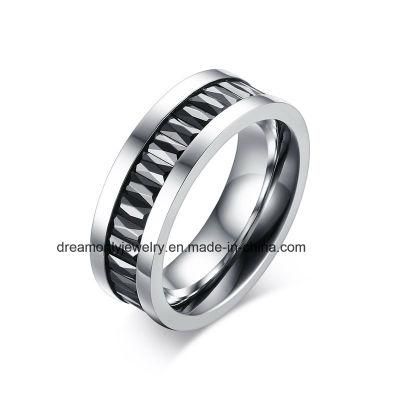 OEM/ODM Black Zircon Steel Ring