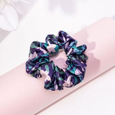 Sustainable Eco-Friendly Beautiful Flower Printing Recycled Pet Scrunchies