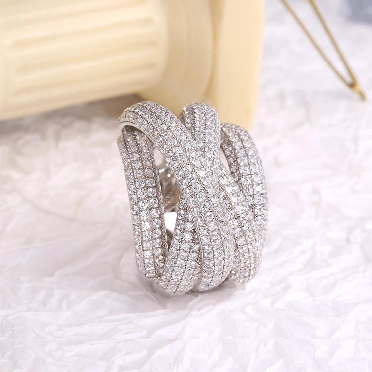 2022 Trendy Fashion Jewelry Fashion Accessories Hip Hop Jewellery Luxury Elegant Cubic Zirconia Moissanite Ring