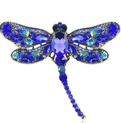 Classical Dragonfly Alloy Crystal Rhinestone Pin Jewelry Brooch