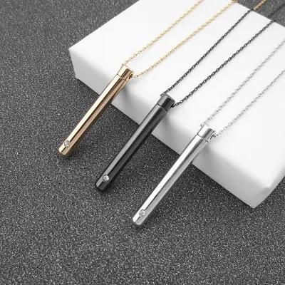 New Arrival Wholesale Empty 316L Stainless Steel Cremation Urn Pendant Crystal Perfume Bottles Necklace 2022 Fashion Jewelry