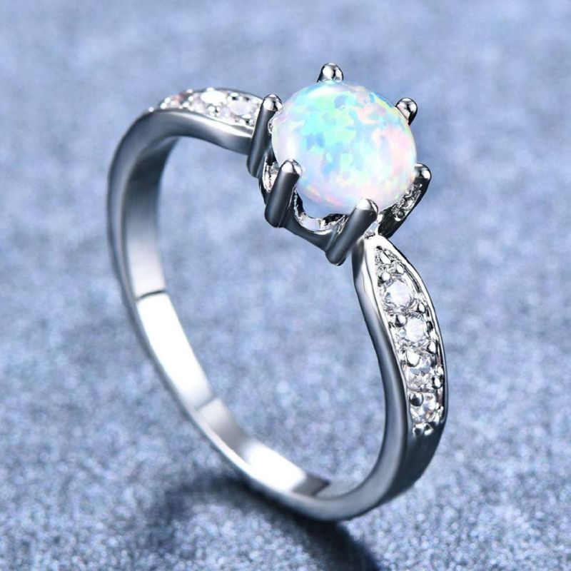 Lab Opal Rings S925 Sterling Silver Rings Valentine′ S Day Gift Opal Rings for Women Wholesale Supplier