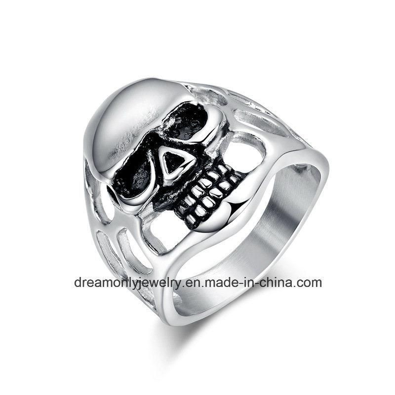 China Manufacturer Custom Stainless Steel Skull Rings for Men