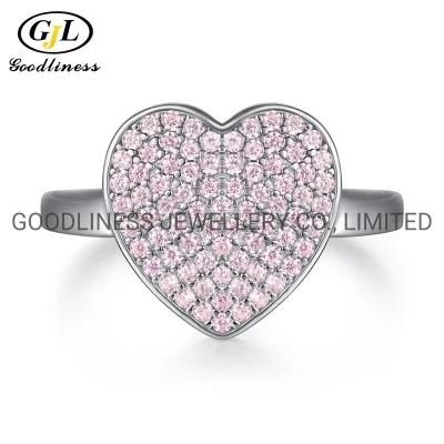 925 Sterling Silver Anniversary Proposal Wedding Engagement Women Heart Rings