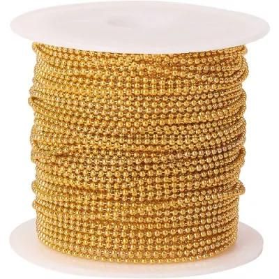 2.4mm #3 Iron 18K Gold Plated Jewelry Necklace Ball Chain in 100m Per Roll