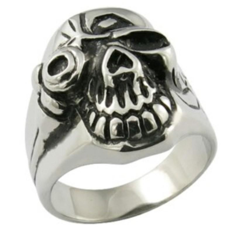 Mens Stainless Steel Large Skull Ring