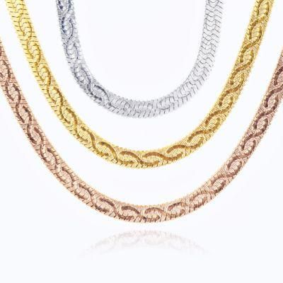 Wholesale Fashion Jewelry Necklace Herringbone Embossed Chain Anklet Bracelet