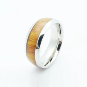Fashion Inlaid Red Wood Ring Jewelry