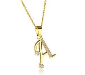 Sale Golden Necklace English Letter Capital Pendant Chain Necklace for Women Name Girlfriend Jewelry Gifts