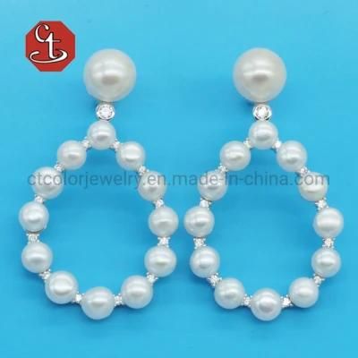 Fashion Korean Big Pearl Drop Earring Elegant 2021 Handmade Pearl Earrings for Women Wedding Party Jewelry Gift
