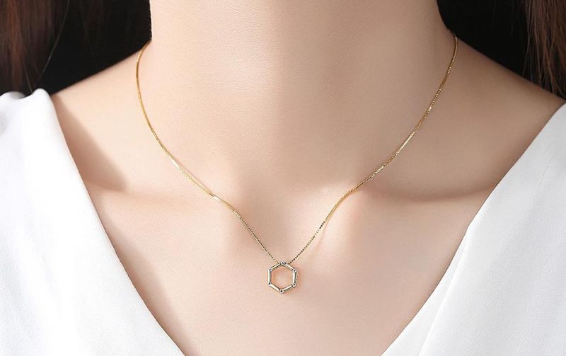 Jewelry Set Sterling Sliver 925 Fashion Hexagon Necklace