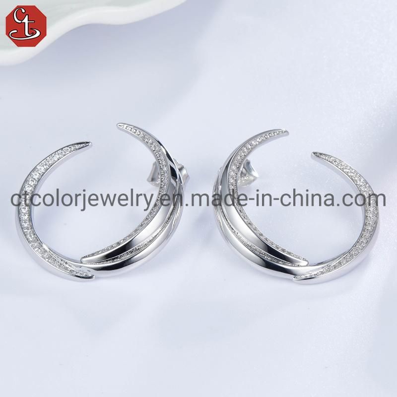 Fashion Ear clip Earrings 925 Silver Jewelry