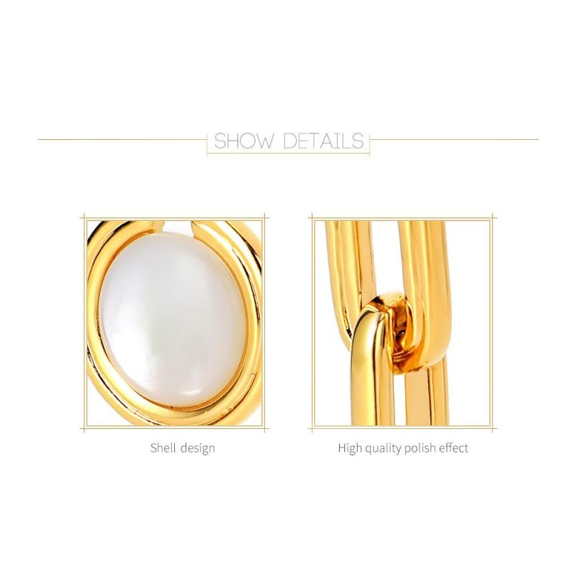 May New Arrival Brass with Natural Freshwater Pearl Earrings