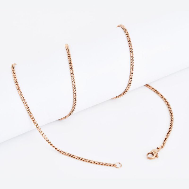 Stainless Steel Jewelry Component Necklace Making Polish Curb Chain Neclace for Fashion Craft Design