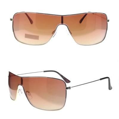 Sport Style One-Lens Metal Sunglasses for Men