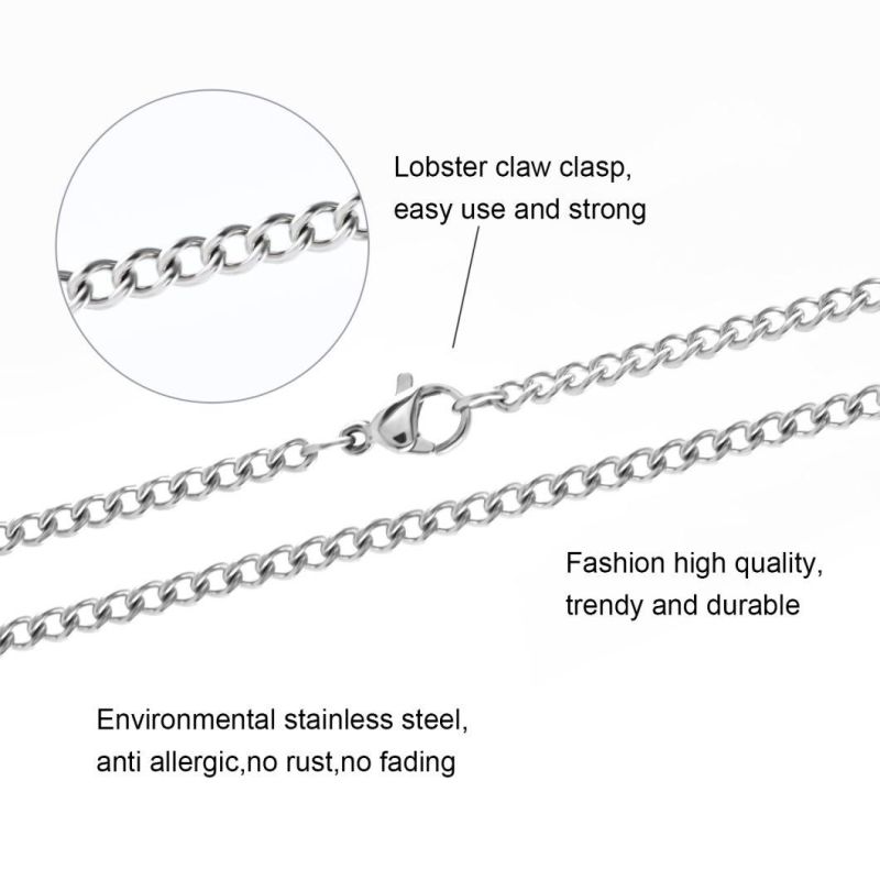 Classic Stainless Steel Hair Decoration Jewelry Accessories Fashion Curb Chain 18K Gold Plated Anklet Bracelet Necklace