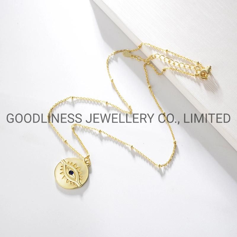 Hiphop Hamsa Gold 14K Women Evil Eye Pendant Necklace Design