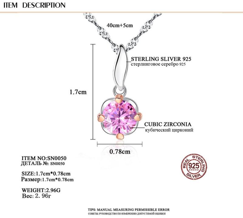 Korean Version Simple Purple Crystal Necklace Temperament Jewelry