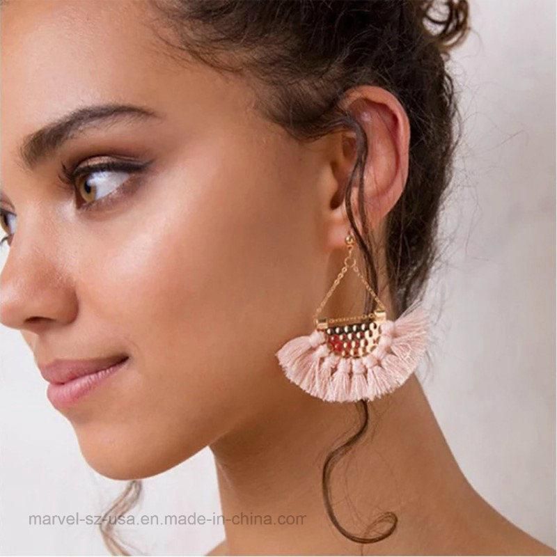 Bohemian Tassels Earrings Fan-Shaped Tassel Earrings Women Accessories