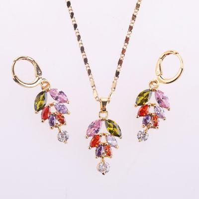 Costume Hengdian Wholesale Fashion Imitation Gold Plated Jewelry with Pendant Necklace Earring Sets