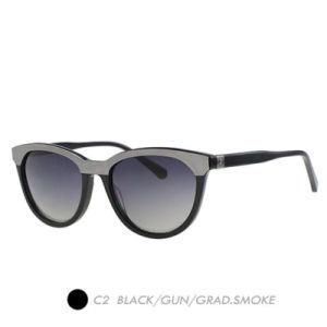 Acetate&Nylon Polarized Sunglasses, Vintage Fashion Round Frame A19009-02