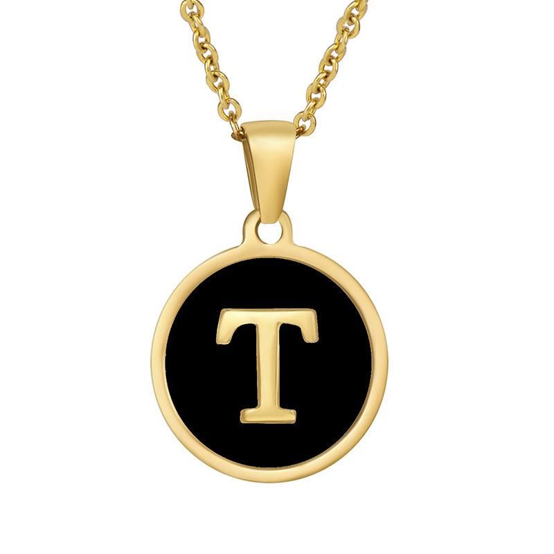 Manufacturer Custom Gold Filled Fashion Jewelry Wholesale High Quality Non Fade Stainless Steel Jewelry 18K Gold Plated Letter Necklace