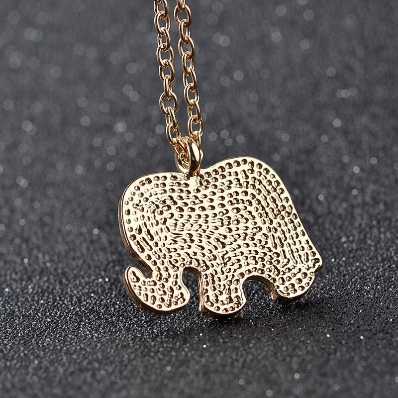 Plain Metal Custom Gold Plated Elephant Necklace